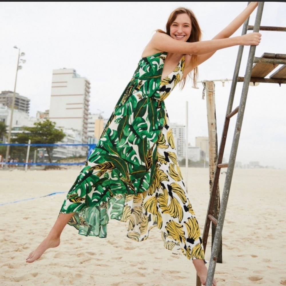 ANTHROPOLOGIE Farm Rio Banana Bossa dress XS